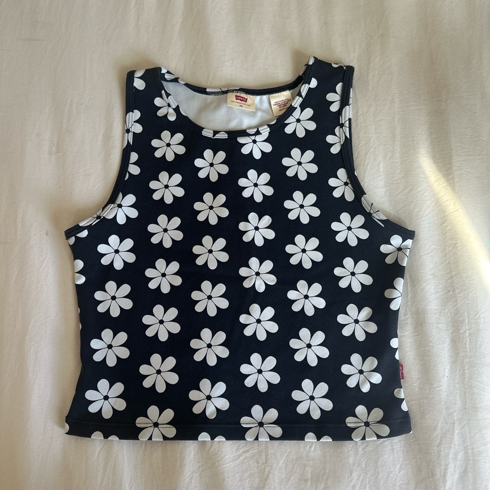 Levi's Navy and White Floral Top